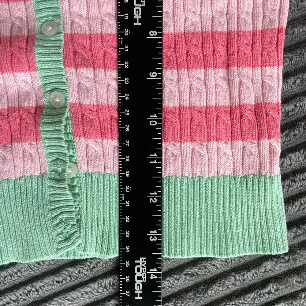 Old Navy Cherokee Girls XS Sweater Bundle Pink Green Button Down Long Sleeve - 2